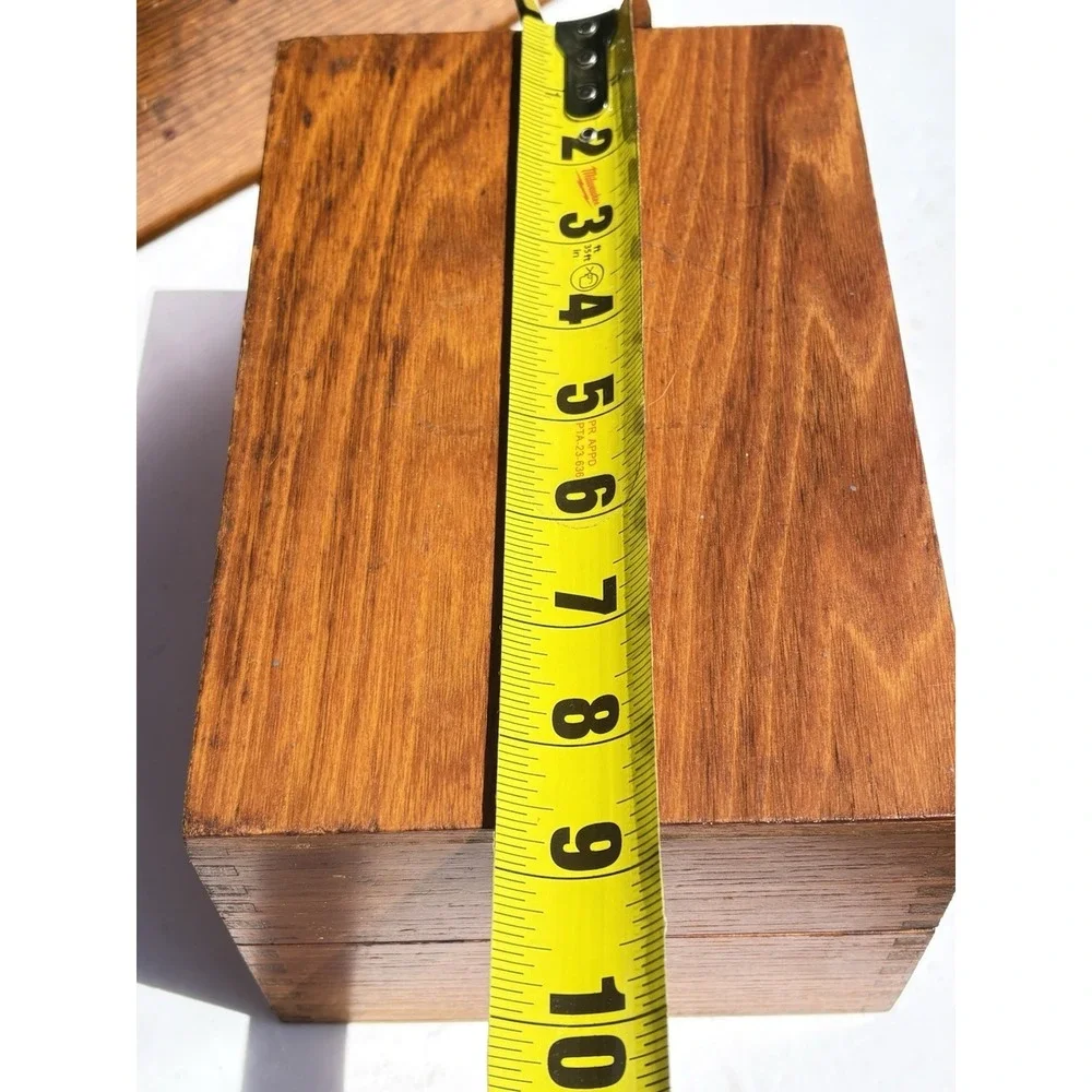 Vintage Mid-Century Oak  Index Card Recipe Photo Storage Box Farmhouse Decor